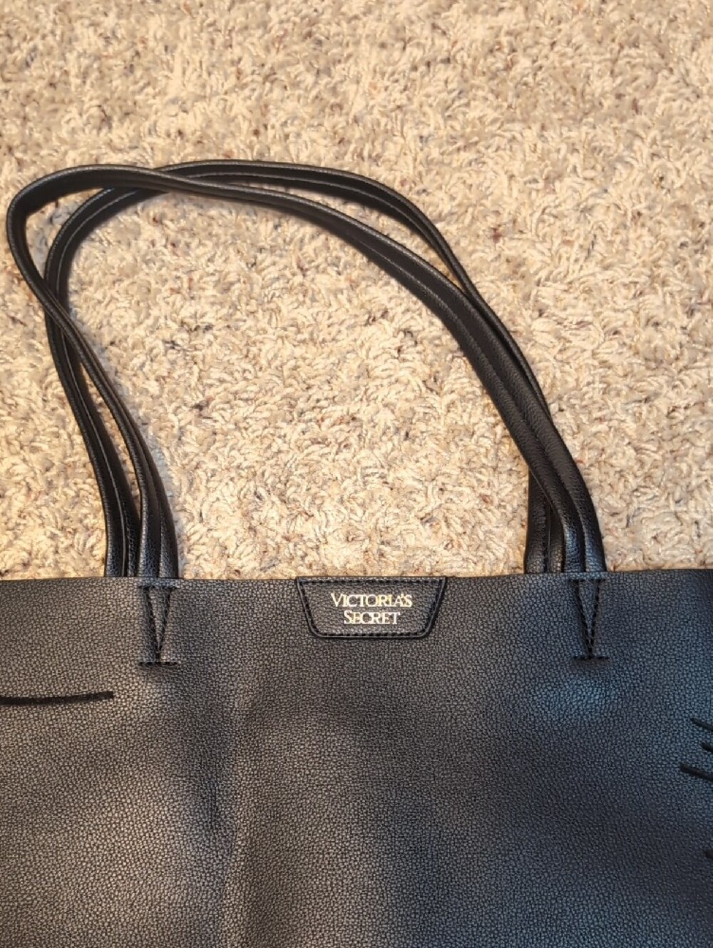 Victoria's Secret Black Fringe Tote NWOT - Picture 2 of 7